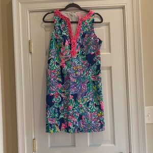 LILLY PULITZER Exotic Indigo Print Shift Dress - gently used